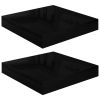 Floating Wall Shelves 2 pcs High Gloss Black 9.1"x9.3"x1.5" MDF - Black