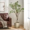 70.9 Inch Artificial Milan Leaf Bonsai,Large Plants for Home Decor and Housewarming Gift - Green - POLYETHYLENE
