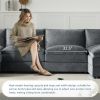 136" Chenille Modular Sectional Sofa with Deep and Wide Seat,U Shaped Cloud Couch Set with Double Cushions,6 Seat Sofa with Movable Ottomans,3 Colors