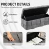 COOLMORE Storage Ottoman,Bedroom End Bench,Upholstered Fabric Storage Ottoman with Safety Hinge, Entryway Padded Footstool (Gray)