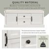 Storage Bench with 2 Drawers and 2 Cabinets,Shoe Bench with Removable Cushion for Living Room,Entryway - White - Solid Wood