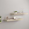 Floating Wall Shelves 2 pcs Oak 31.5"x9.3"x1.5" MDF - Brown