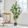 47 Inch Artificial Laurel Tree - Green - Iron+Plastic