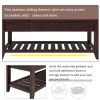 Shoe Rack with Cushioned Seat and Drawers,Multipurpose Entryway Storage Bench - Espresso - Solid Wood