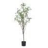 70.9 Inch Artificial Milan Leaf Bonsai,Large Plants for Home Decor and Housewarming Gift - Green - POLYETHYLENE