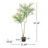 47.2 Inch Artificial Nandina Leaves Plants for Indoor Office Home Decor - Green - POLYETHYLENE