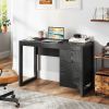 1PC Modern Computer Desk Writing Workstation with Cabinet and Drawer - Black
