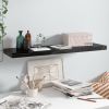 Floating Wall Shelf High Gloss Black 35.4"x9.3"x1.5" MDF - Black