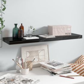 Floating Wall Shelf High Gloss Black 35.4"x9.3"x1.5" MDF - Black