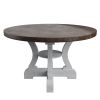 White Dining Room Wooden 1pc Round Dining Table Elegant Design Furniture - as Pic