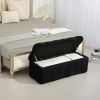 COOLMORE Upholstered Fabric Storage Ottoman with Safety Hinge, Entryway Padded Footstool, Ottoman Bench for Living Room & Bedroom (Black) - as Pic