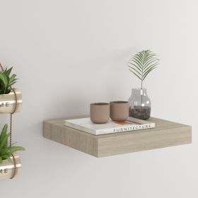 Floating Wall Shelf Oak 9.1"x9.3"x1.5" MDF - Brown