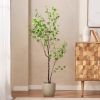 59 Inch Artificial Enkianthus Leaf Tree,Large Plants for Home Decor and Housewarming Gift - Green - POLYETHYLENE