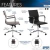 Techni Mobili Modern Medium Back Executive Office Chair, Black - as Pic