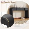 Unique Modern Rounded Silhouette and Smooth Surface Console Table with 2 Drawers for Living Room and Entryway - Black - MDF