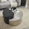 Modern & Contemporary Style Coffee Table Made with Iron Sheet Frame in Black & Silver - as Pic