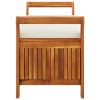Patio Storage Bench with Cushion 49.6" Solid Wood Acacia - Brown
