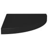 Floating Corner Shelves 2 pcs Black 13.8"x13.8"x1.5" MDF - Black