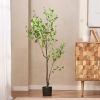 59 Inch Artificial Enkianthus Leaf Tree,Large Plants for Home Decor and Housewarming Gift - Green - POLYETHYLENE