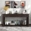 Console Table/Sofa Table with Storage Drawers and Bottom Shelf for Entryway Hallway - Espresso - Solid Wood