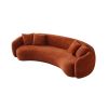 102'' 5-Seater Boucle Sofa Modern Sectional Half Moon Leisure Couch Curved Sofa Teddy Fleece Orange - as Pic