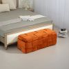 COOLMORE Storage Ottoman,Bedroom End Bench,Upholstered Fabric Storage Ottoman, Orange