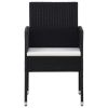 9 Piece Patio Dining Set Black - Black