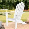 Wooden Outdoor Lounge Chair with Ergonomic Design for Yard and Garden - White