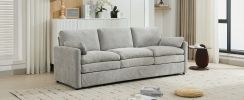 89" Cozy Upholstered 3-seater Sofa Oversized Comfy Cloud Sofa Double Cushion 3-seater Sofa Plush Cushion Sofa Couch for Living Room, Light Grey