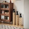 Floor Metal Vases Decorated White Metal vases Set of 3 gorgeous home decoration large glazed metal vases 24.8in/29in/33.8in height - as Pic