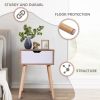 Set of 2 Nightstand, Modern End Table with Drawer, Wooden Side Table for Living Room and Bedroom, Home Furniture, Natural - as Pic