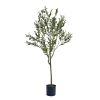 59 Inch Artificial Olive Tree, Large Olive Plants for Home Decor and Housewarming Gift - Green - Iron+Plastic
