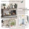 Console Table/Sofa Table with Storage Drawers and Bottom Shelf for Entryway Hallway - Gray Wash - Solid Wood