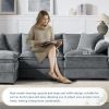 103.5" Chenille Modular Sectional Sofa with Deep and Wide Seat,L Shaped Cloud Couch Set with Double Cushions, 3 Colors - as Pic