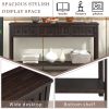 Rustic Entryway Console Table,60" Long Sofa Table with two Different Size Drawers and Bottom Shelf for Storage - Espresso - Solid Wood