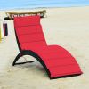 Foldable Patio Lounge Chair with Cushion for Backyard - Red
