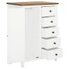 Wardrobe 29.9"x20.5"x41.3" Solid Oak Wood - White