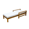 U_Style Acacia Wood Adjustable Backrest Outdoor Lounge Chair, Suitable for Gardens, Terraces, and Poolside Areas - as Pic