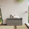 Storage Bench with Cushion Gray 45.3"x20.1"x20.5" Poly Rattan - Gray