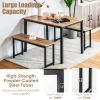 3 Pieces Dining Table Set with 2 Benches for Dining Room Kitchen Bar - Natural
