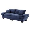 Corduroy Sofa Sleeper Couch Loveseat Sofa with Pillows Comfy Upholstered Deep Seat Sofa-Blue Corduroy