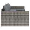 2 Piece Patio Lounge Set with Cushions Gray Poly Rattan - Gray