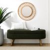 Ottoman Oval Storage Bench,Rubber Wood Legs, Green(43.5"x16"x16") - as Pic
