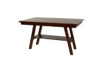 Dining Table Rectangle Dining Table w Shelve 1pc Counter Height Table Only Rubber wood Dark Walnut Finish Dining Room Furniture - as Pic