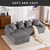 Gray Compression Sofa, Memory Foam 3-Seater Sofa