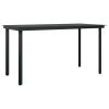 7 Piece Patio Dining Set with Cushions Poly Rattan and Glass - Gray
