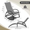 2-in-1 Outdoor Rocking Chair with 4-Position Adjustable Backrest for Patio Porch Poolside - Gray