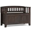 Acadian - Small Entryway Storage Bench - Brunette Brown - as Pic