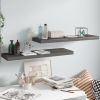 Floating Wall Shelves 2 pcs High Gloss Gray 31.5"x9.3"x1.5" MDF - Grey