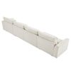 4 Seater Deep Seat Couches for Living Room, Comfy Beige Corduroy Sofas for Living Room Modern with 4 Waist Pillows - as Pic